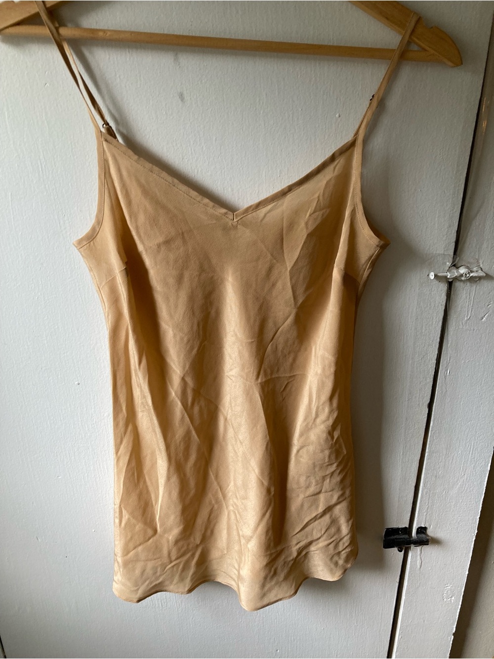 J Crew 100% silk nude cami camisole tank top spaghetti strap xxs